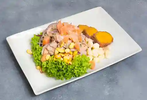 Ceviche Salmón Pescado Blanco