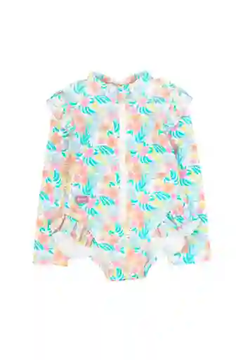 Traje de Baño Manga Larga Holiday Niña Blanco Talla 18/24 - 220