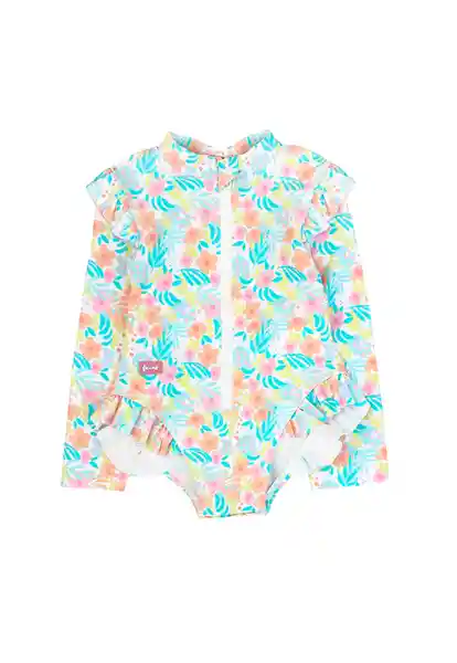 Traje de Baño Manga Larga Holiday Niña Blanco Talla 18/24 - 220