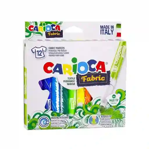 Plumones Carioca Para Tela (12 Colores)