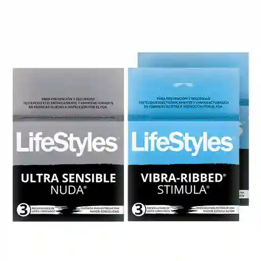 Combo Lifestyles Preservativo Ultra Sensible Nuda Látex Lubricad
