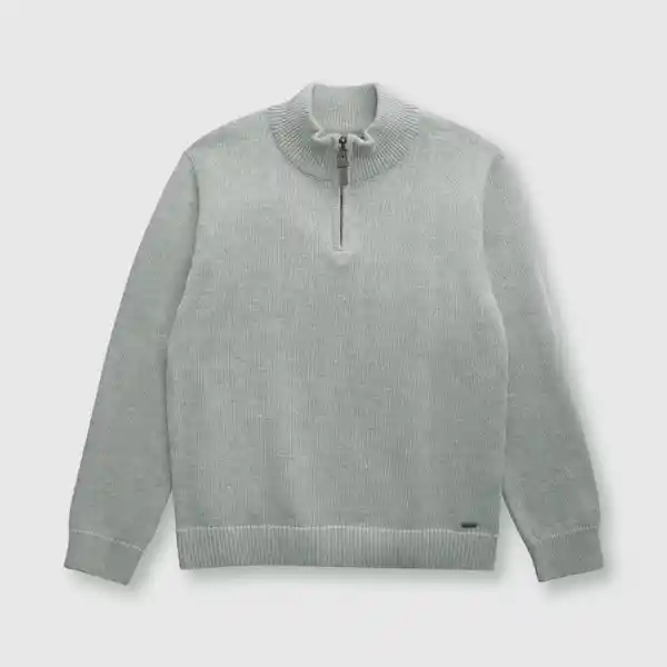 Sweater Clásico de Niño Gris Melange Talla 8A Colloky