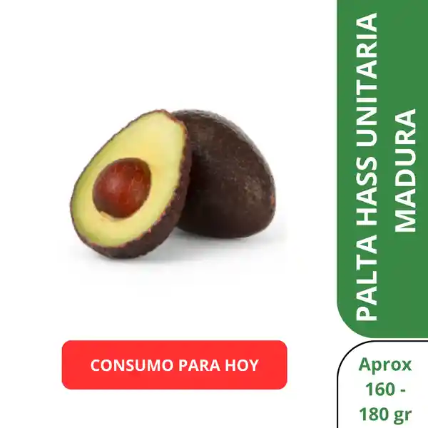 Palta Hass Unitaria Madura Para Consumo Inmediato