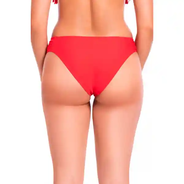 Bikini Calzón Con Drapeado Rojo Talla XL Samia