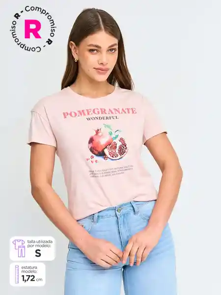 Index Polera Manga Corta Party H e Ess Rosa M S25