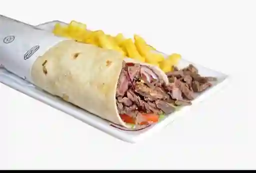 Shawerma Carne con Papa Frita ,Bebida