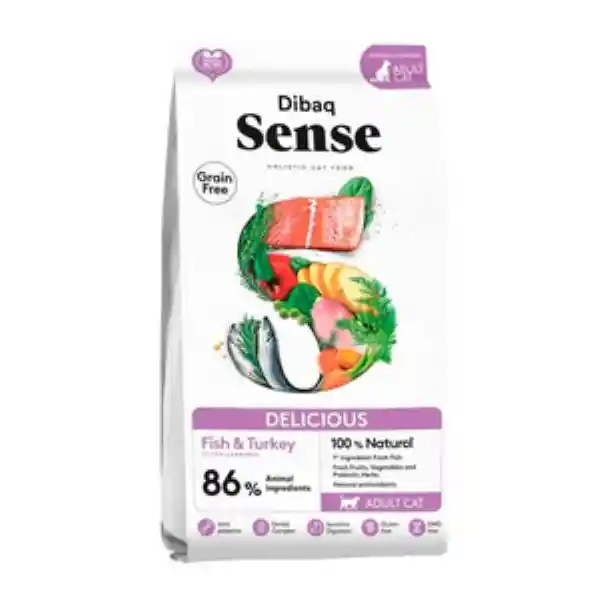 Dibaq Sense Alimento Gato Cat Delicious Receta Pescado y Pavo