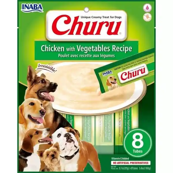Churu Snack Cremoso Para Perros Sabor Pollo Con Vegetales