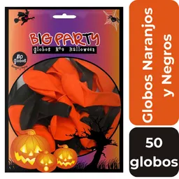 Big Party Globos Halloween Negro Naranja