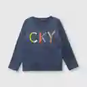 Polera de Bebé Niño Cky Gray Denim Talla 3/6M Colloky