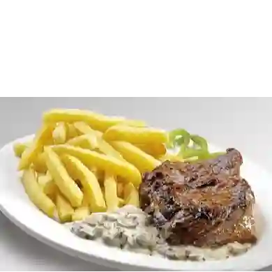 Lomo Salsa Champiñón Papas Fritas