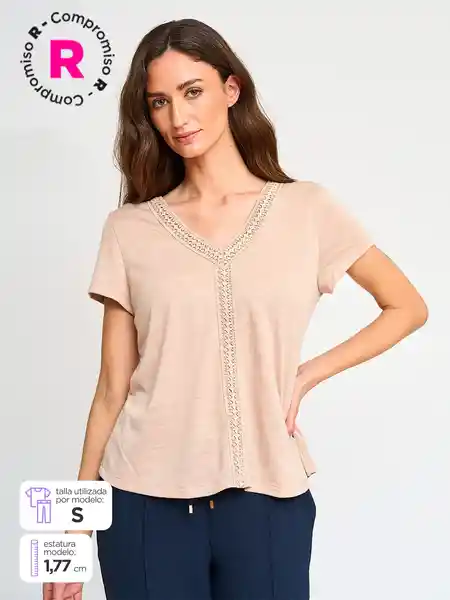 Regatta Polera Manga Corta Elore Ess Beige L S25