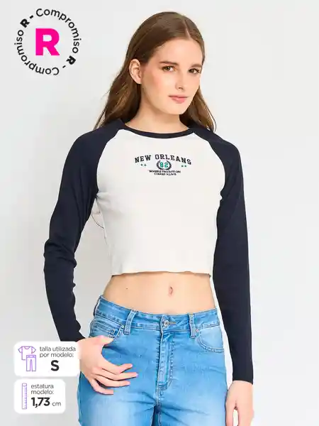 Index Polera Manga Larga Bemont Color Navy S S25