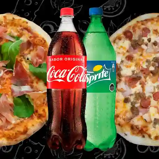 2 Pizzas Familiares + 2 Bebidas