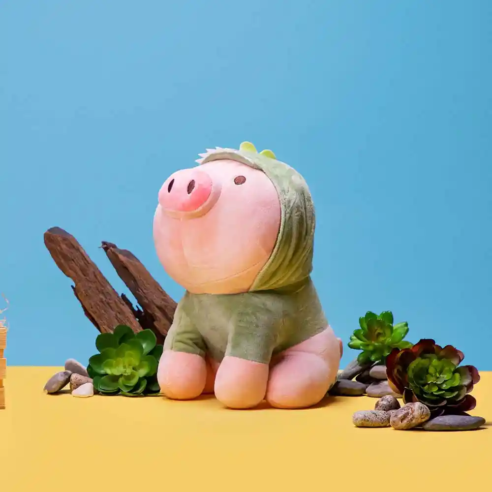 Peluche de Cerdito con Capucha de Dinosaurio Miniso