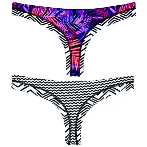 Bikini Calzón Colales Estampado Morado Talla L Samia