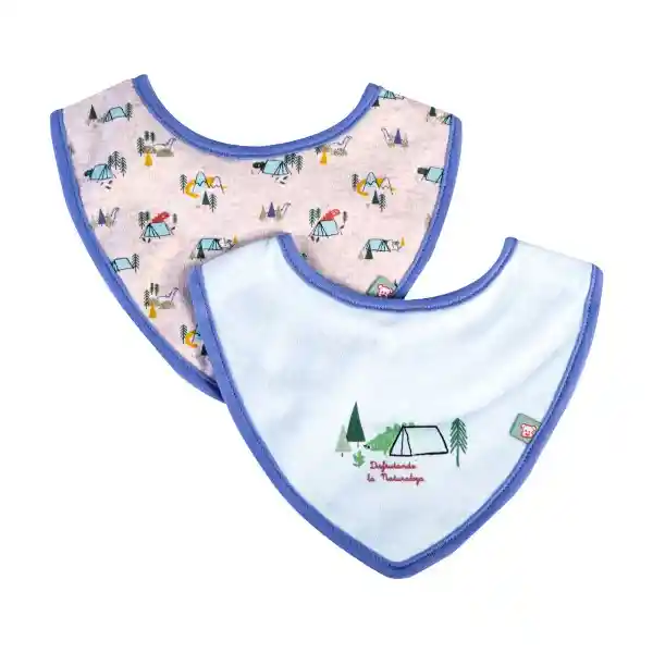 Set Bandana Bebé Niño Blanco y Azul 3 M Pillin