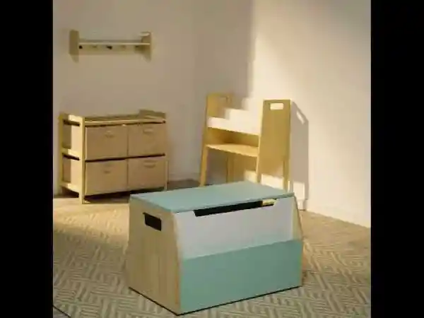 Velador Dos Niveles Con Cajón Textil Casaideas