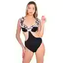 Trikini Con Vuelos Estampado Negro Talla S Samia