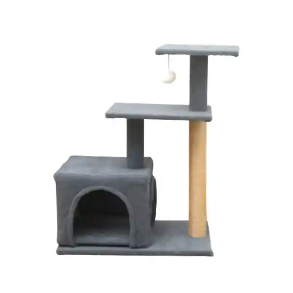 Urban Rascador Gato 3 Niveles + Casita 60 x 40 x 78 cm