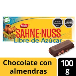 Sahne-Nuss Chocolate con Almendras y sin Azúcar