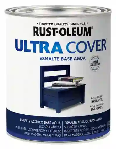 Rust Oleum Esmalte al Agua Ultra Cover Azul Marino Brillante