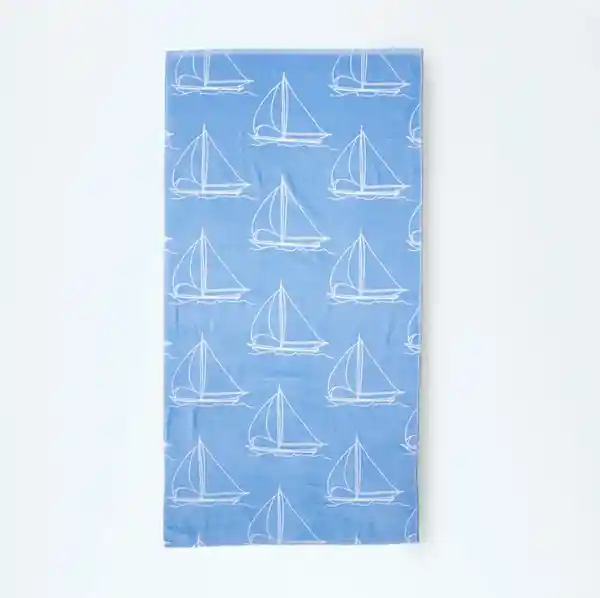 Regatta Toalla Playa Velour Botes Azul 80 x 160
