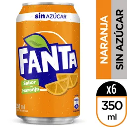 Fanta Sin Azúcar Naranja 350 Ml Multipack X 6