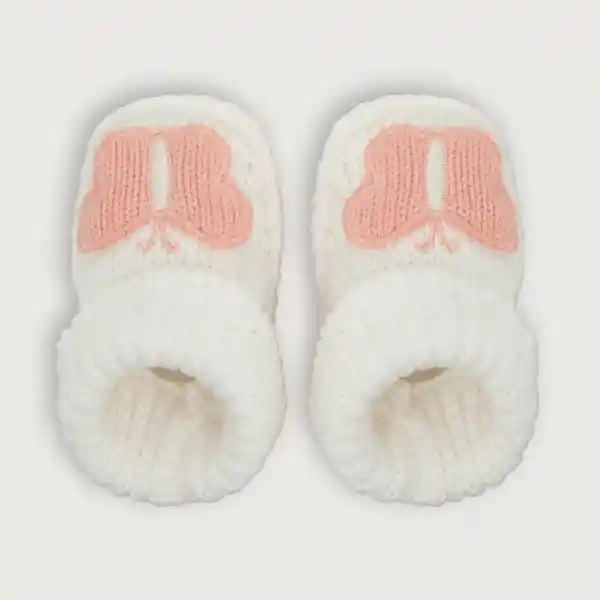 Pantuflas Tejida Mariposa de Bebé Niña Blanco Opaline