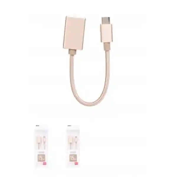 Cable Micro Usb a Otg Dorado 15 cm Miniso