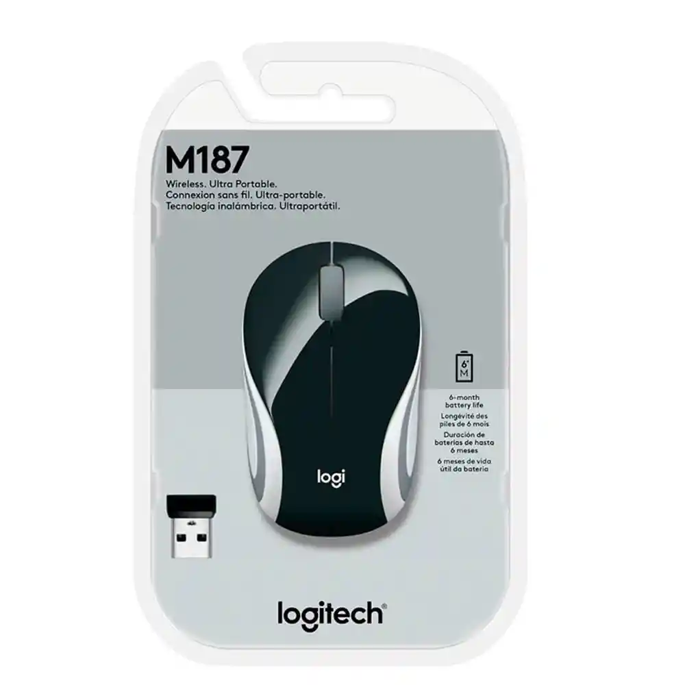 Logitech Mouse M187 Wireless Black