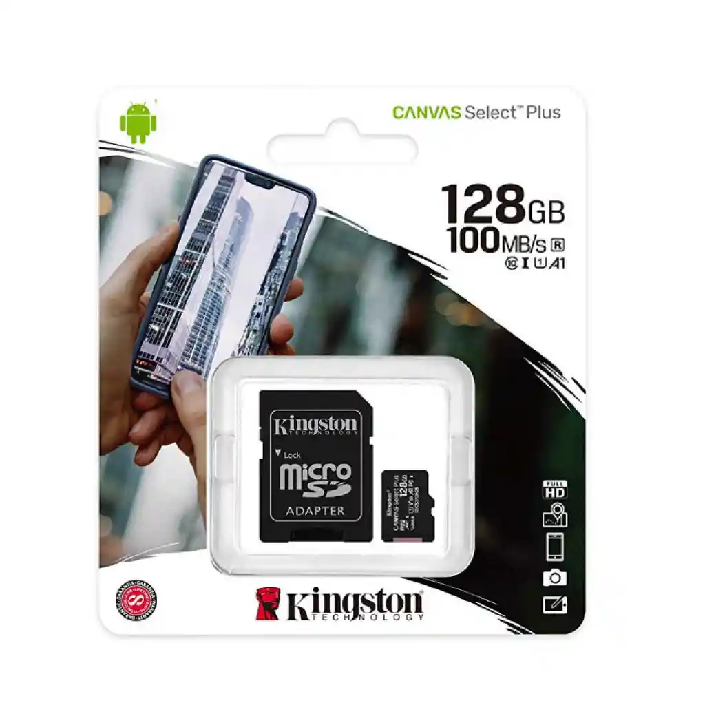 Kingston Memoria Micro SD de 128 Gigabytes Canvas Select Plus 