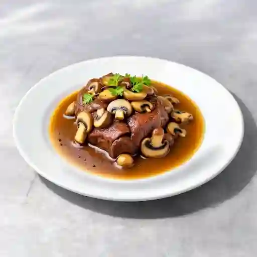 Lomo vetado con salsa de champiñones
