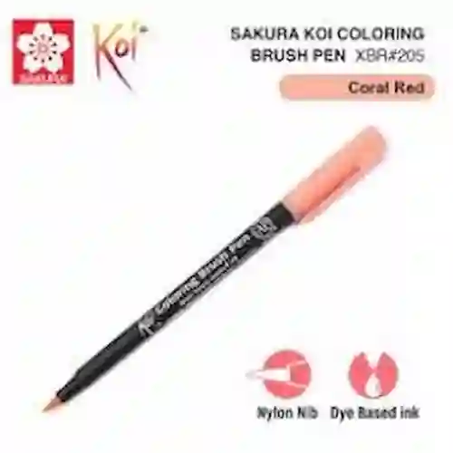 Sakura Marcador Brush Pen Rojo Coral