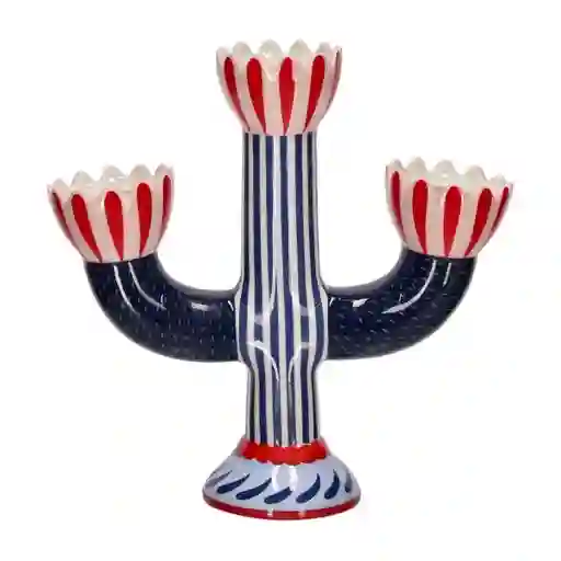 Portavela Triple Con Diseño 20 cm Casaideas