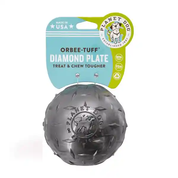 Orbee-Tuff Pelota Para Perro Diamond Plate Silver Talla LG
