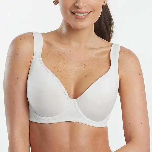 Sostén Liso Spacer Bretel Acolchado Blanco Talla 40B Flores