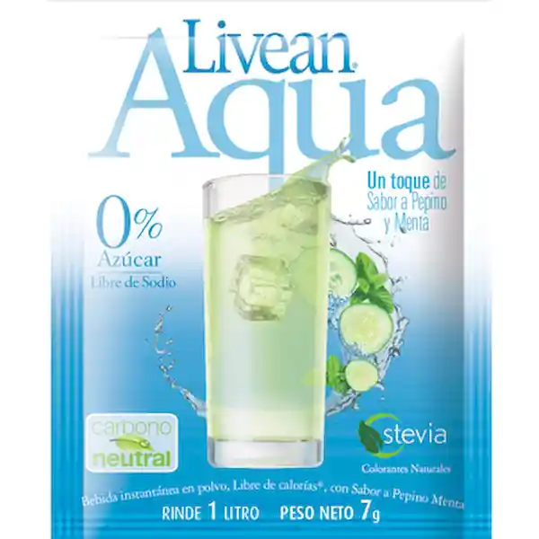 Livean Bebida Instantánea Aqua Pepino Menta