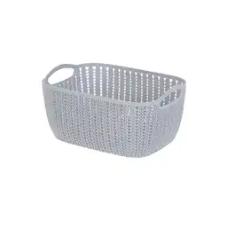 Miniso Caja De Almacenamiento Rectangular Trenzado Pequeña Gris