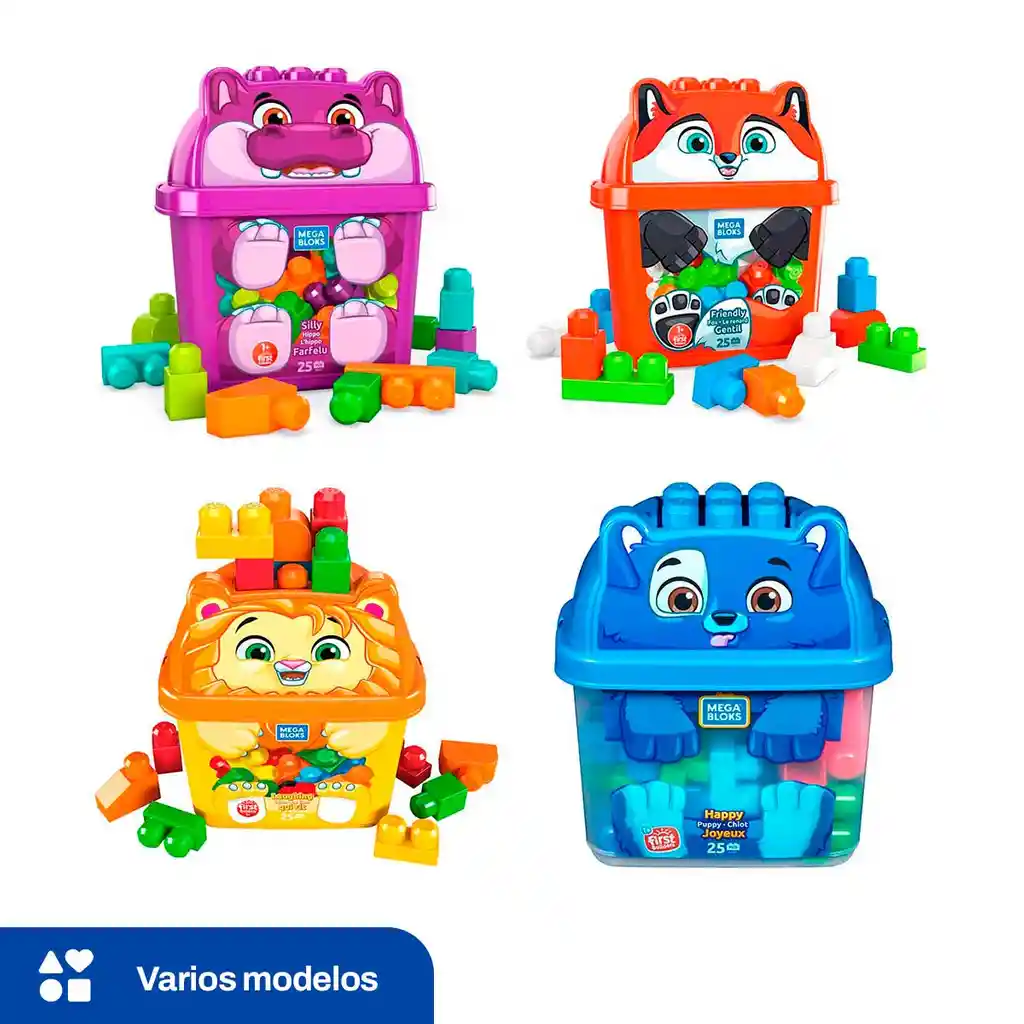 Mega Bloks Balde Cubos Animales