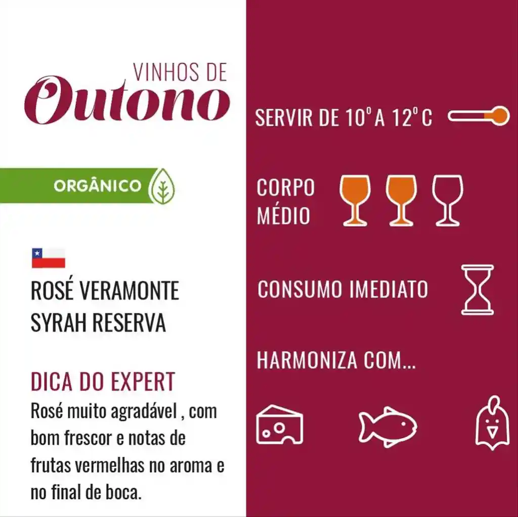 Veramonte Vinho Rosé Chileno Orgânico Syrah Reserva