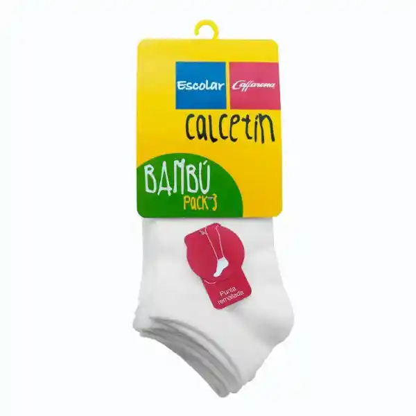 Pack Calcetines Tobillo Bambú Blanco Talla 103 Caffarena