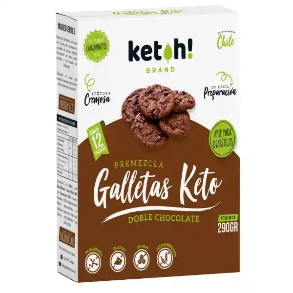 Ketoh! Brand Premezcla de Galletas Keto Doble Chocolate