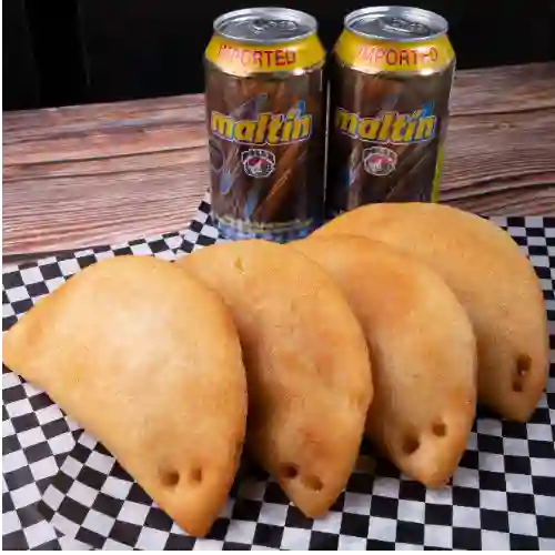 4 Empanadas venezolana mechada 2 malta