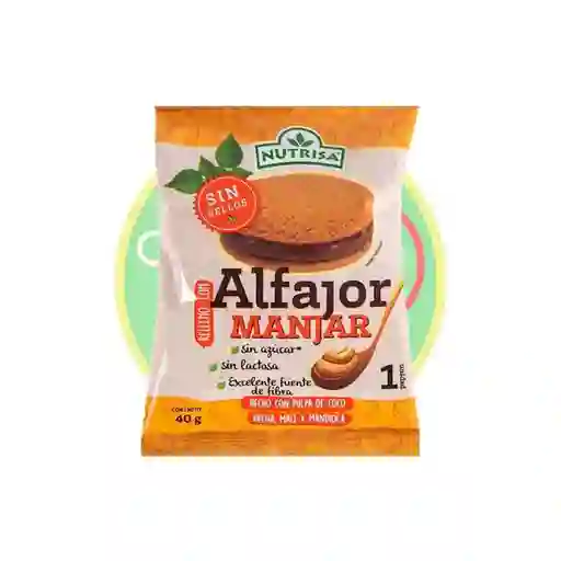 Nutrisa Snack Alfajor de Manjar Sin Gluten Sin Azúcar