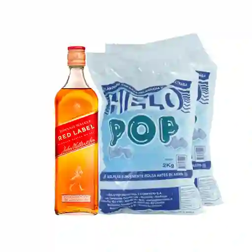 Combo Johnnie Walker Whisky Escoces Red Label Pop Hielo