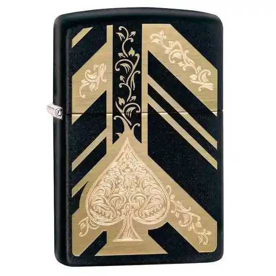 Zippo Encendedor Ace Of Spades Dorado