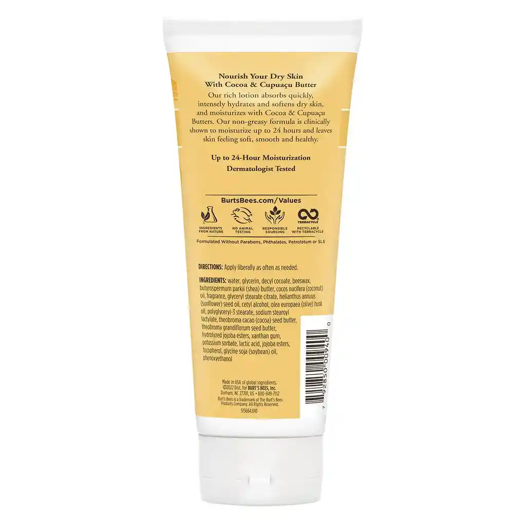 Burts Bees Crema Corporal de Cocoa y Cupuacu para Piel Seca