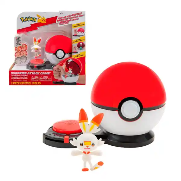 Pokémon Juguete Ataque Sorpresa Single Pokebola Scorbunny