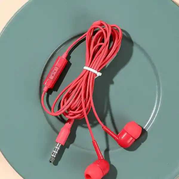 Miniso Audífonos de Cable Estuche en Forma de Capsula Rojo